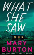 Thriller novel "What She Saw" in paperback, gripping mystery with a dark cover design, best-seller 2023 edition