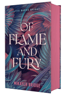 Fantasy novel "Of Flame and Fury" hardcover edition, red and gold embossed cover, 320 pages