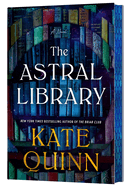 Fantasy-themed bookshelf, The Astral Library, with celestial blue wood finish and star pattern accents, 5 shelves