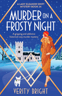 Murder on a Frosty Night hardcover mystery novel, blue cover with snowflake design, bestselling crime fiction