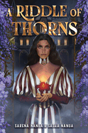 Fantasy novel "A Riddle of Thorns" hardcover edition, emerald green cover with gold foil details, 320 pages