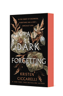 A Dark Forgetting hardcover book, black cover with eerie forest design, mystery thriller genre, 320 pages