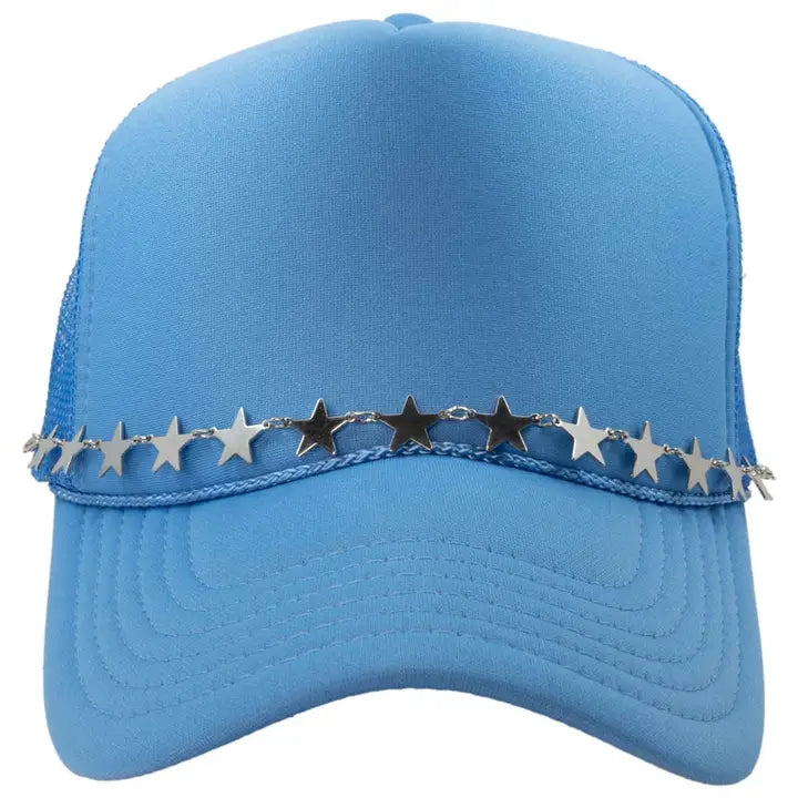 Silver Stars Hat Chain